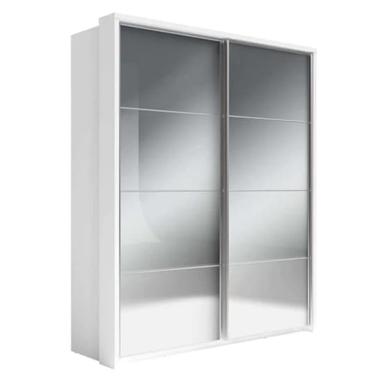 Allen Medium Sliding Wardrobe | 2 Doors in Matt White | Streamlined Design | Furco