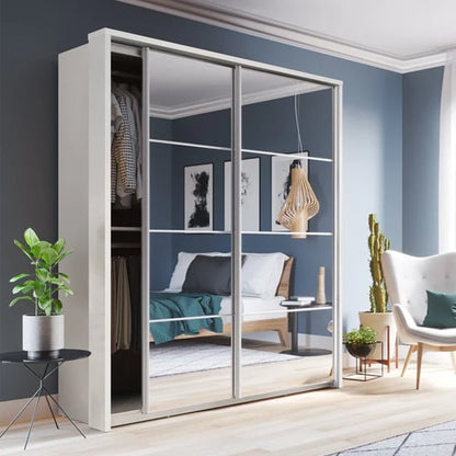 Allen Medium Sliding Wardrobe | 2 Doors in Matt White | Streamlined Design | Furco