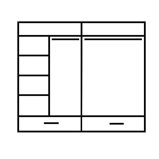 Allen 2 Door Sliding Wardrobe with Drawers | Matt Grey | Modern Utility | Furco