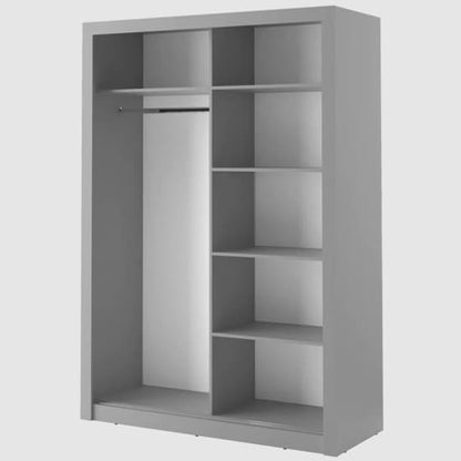 Allen Wardrobe With Sliding 2 Doors In Matt Grey