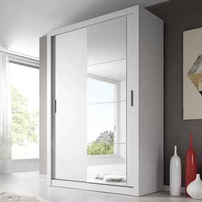 Allen Wardrobe With Sliding 2 Doors In Matt White