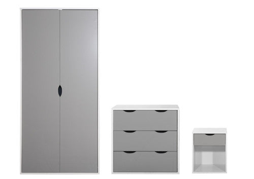Alton Grey & White Bedroom Wardrobe Set