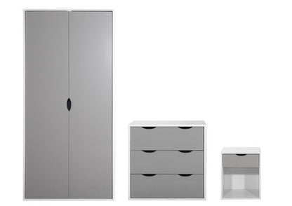 Alton Grey & White Bedroom Wardrobe Set