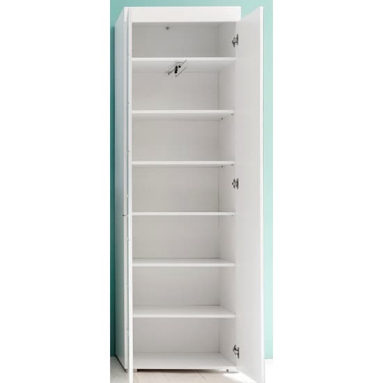Amanda Wardrobe In White High Gloss With 1 Mirror Door