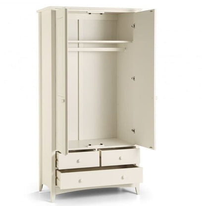 Caelia Combi Wardrobe In White With 2 Doors 3 Drawers