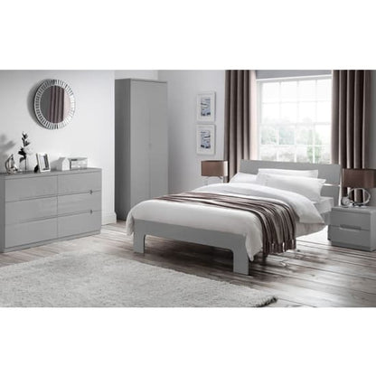Magaly Wooden Wardrobe In Grey High Gloss With 2 Doors