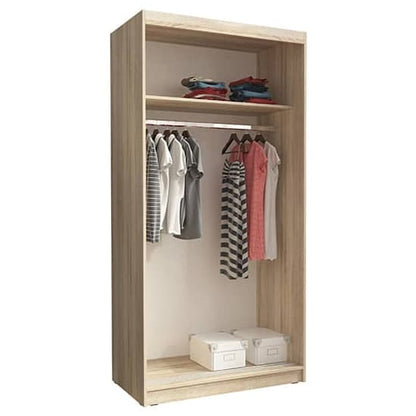 Aria Mirrored Wardrobe With Sliding 2 Doors In Sonoma Oak