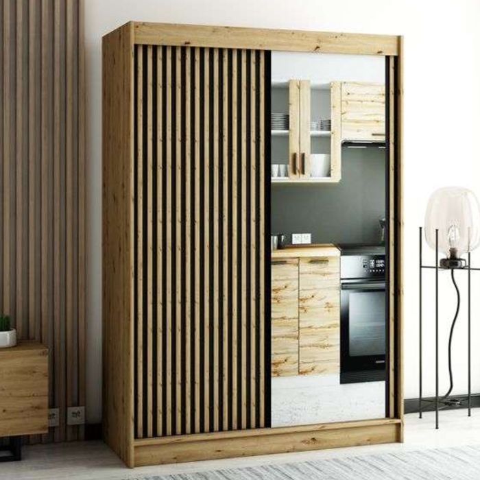 Gloucester II 150cm Sliding 2 Door Wardrobe with Mirror - Artisan Oak