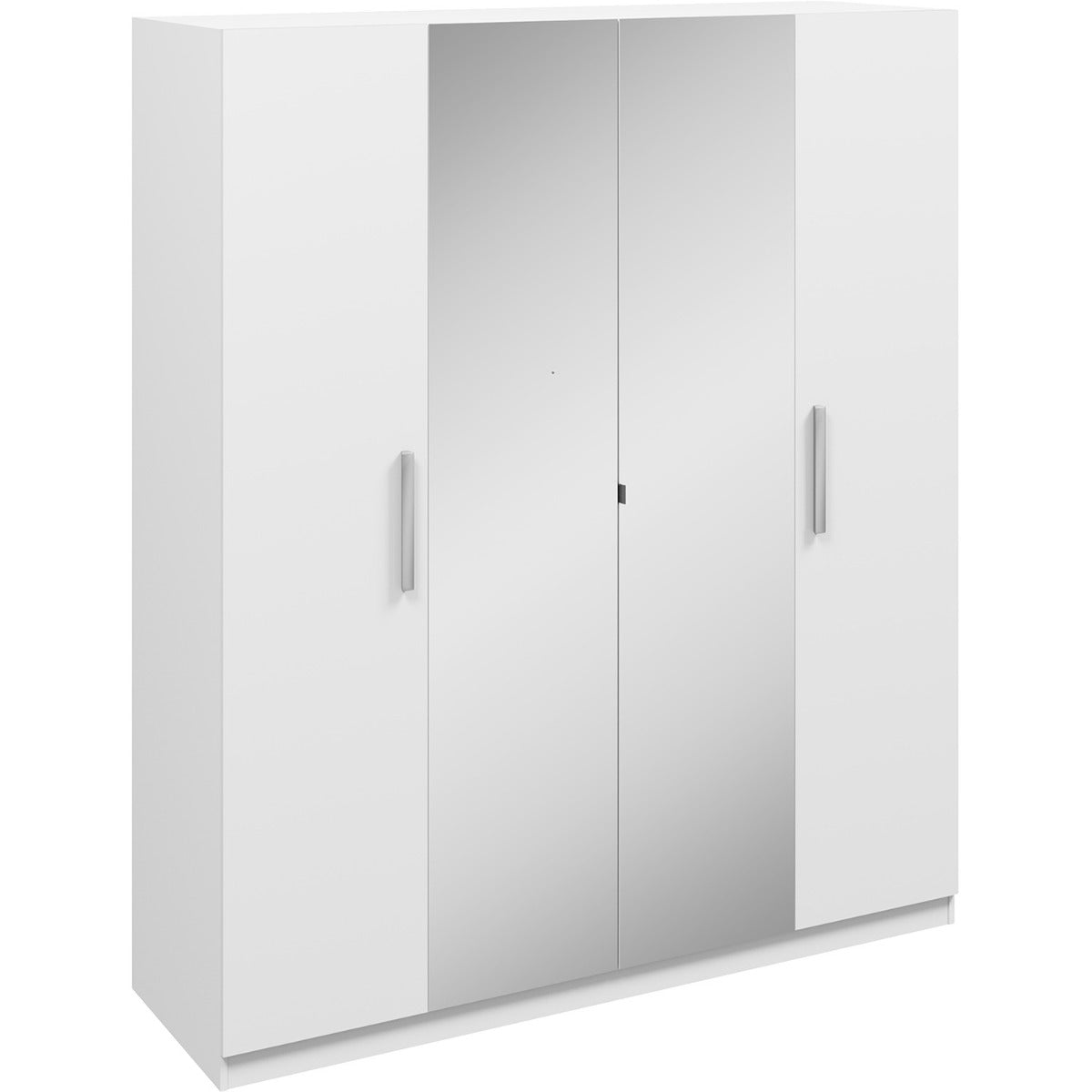 Aspen 4 Door Wardrobe Gloss White and Mirror