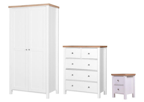 Astbury 3-Piece White Bedroom Set | Stylish Trio 32 Wardrobe Ensemble