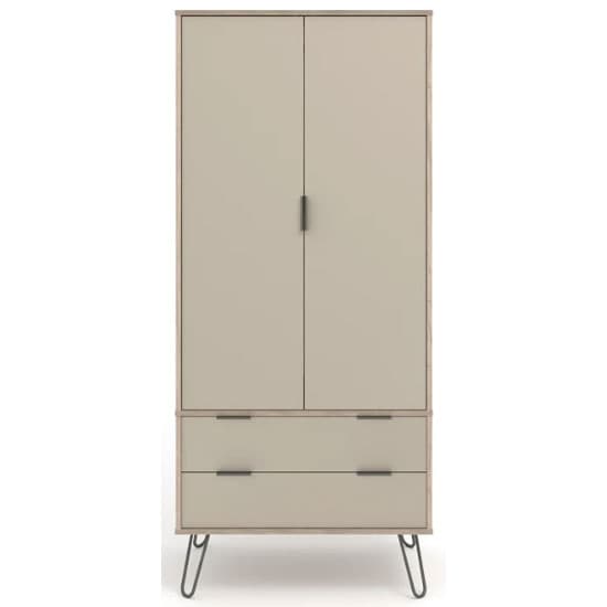 Avoch Wooden Wardrobe In Driftwood With 2 Doors 2 Drawers