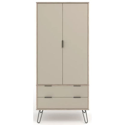 Avoch Wooden Wardrobe In Driftwood With 2 Doors 2 Drawers