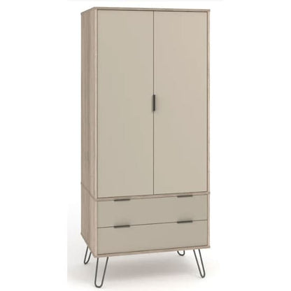 Avoch Wooden Wardrobe In Driftwood With 2 Doors 2 Drawers