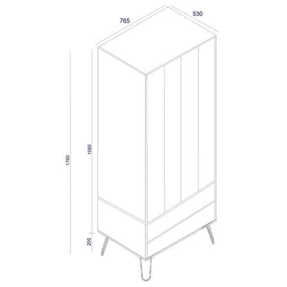 Avoch Wooden Wardrobe In White With 2 Doors And 2 Drawers