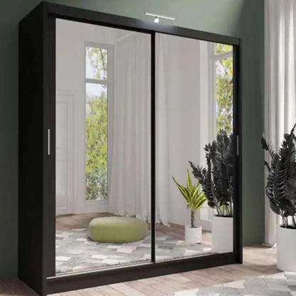 Avant Black 2 Door Sliding Wardrobe | 203cm & Other Sizes | Bold & Stylish | Furco