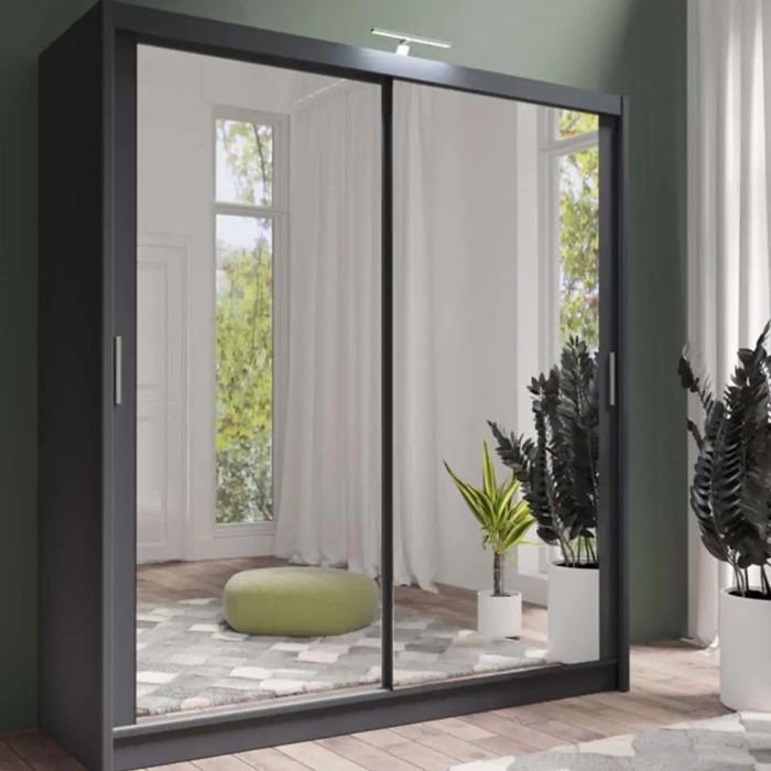 Avant Grey 2 Door Sliding Wardrobe | Versatile Sizes from 203cm | Modern Chic | Furco