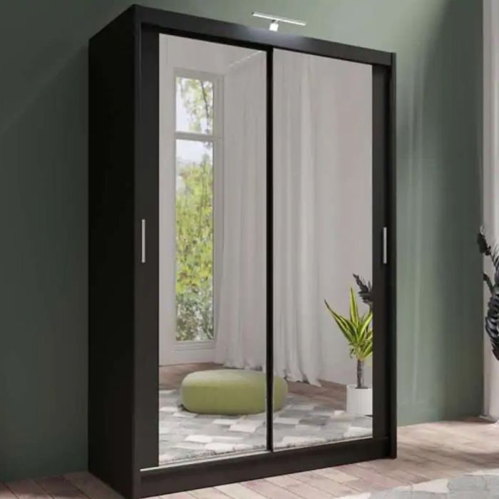 Avant Sliding 2 Door Wardrobe - 150cm and Other Sizes - Black