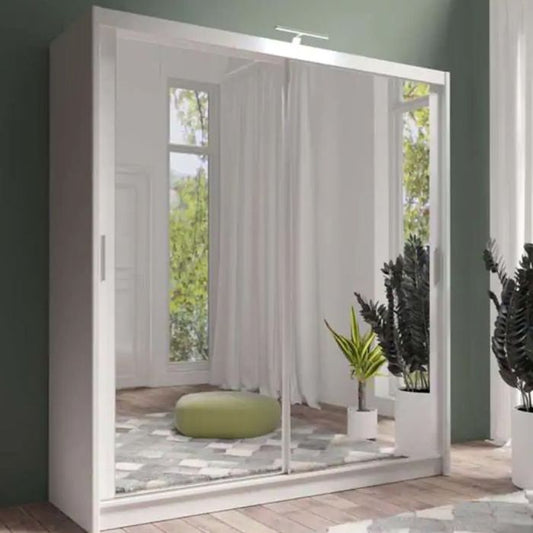 Avant White 2 Door Sliding Wardrobe | Available in 203cm & More | Sleek Functionality | Furco