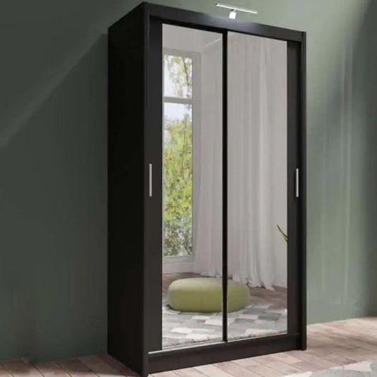 Avant Sliding 2 Door Wardrobe - 120cm and Other Sizes - Black