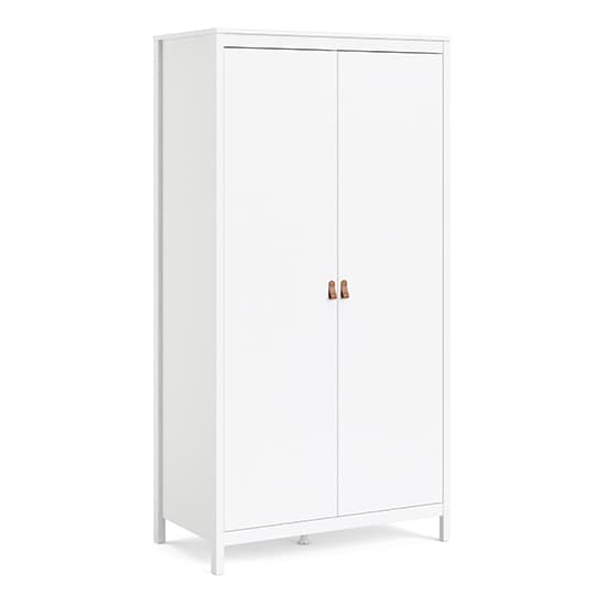 Barcila 2 Doors Wooden Wardrobe In White