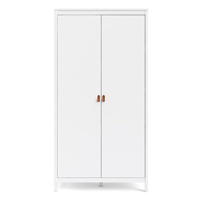 Barcila 2 Doors Wooden Wardrobe In White