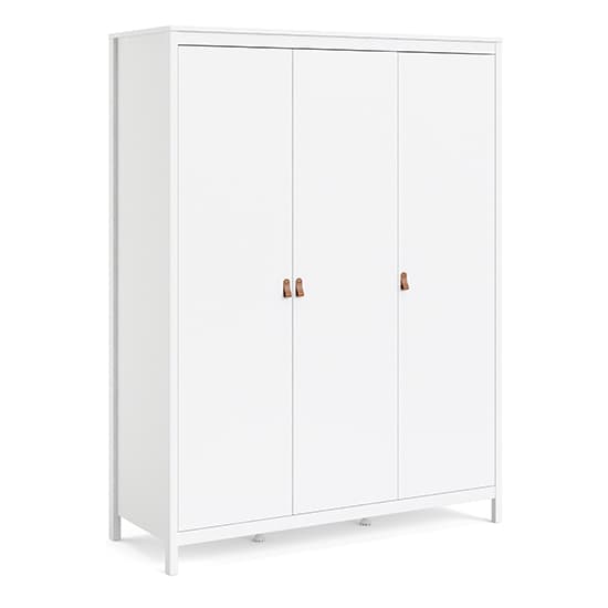 Barcila 3 Doors Wooden Wardrobe In White