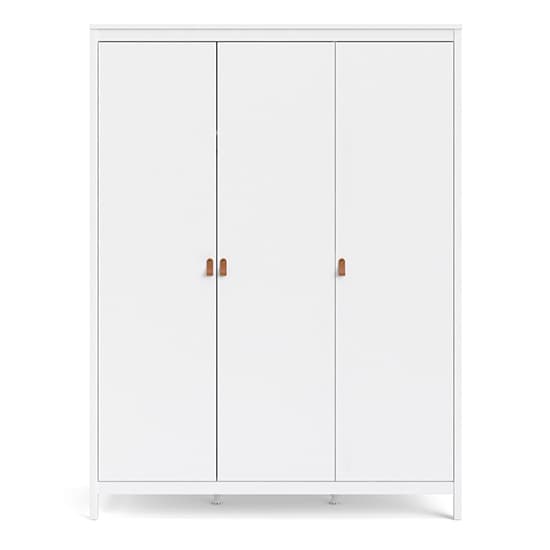 Barcila 3 Doors Wooden Wardrobe In White