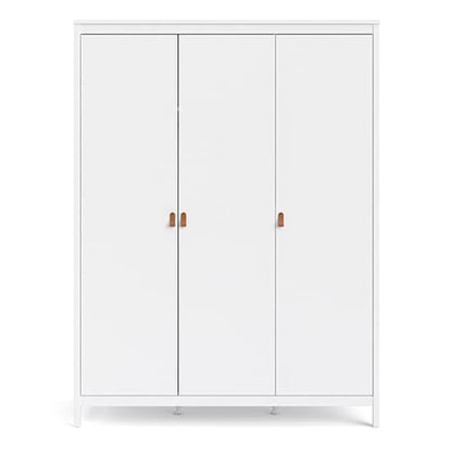 Barcila 3 Doors Wooden Wardrobe In White