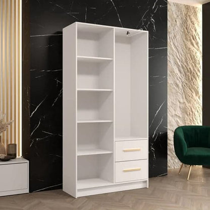 Bastia III 2 Door 2-Drawer Wooden Wardrobe | Classic White | Furco