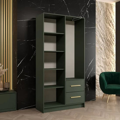 Bastia V 2 Door 2-Drawer Wooden Wardrobe | Lively Green | Fresh & Functional | Furco