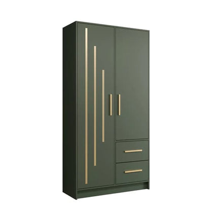 Bastia V 2 Door 2-Drawer Wooden Wardrobe | Lively Green | Fresh & Functional | Furco
