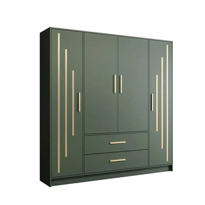 Bastia V 4 Door 2-Drawer Wooden Wardrobe | Lush Green | Furco