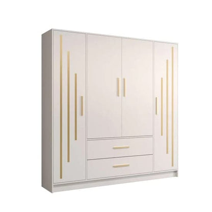 Bastia V 4 Door 2-Drawer Wooden Wardrobe | Classic White | Furco