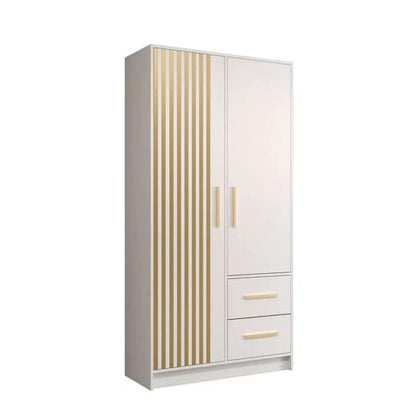 Bastia VII Wooden Wardrobe With 2 Doors 2 Drawers In White