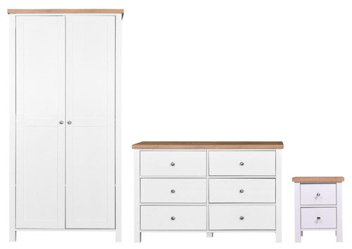 Astbury 3-Piece White Bedroom Wardrobe Set | Sleek Trio 6 Configuration