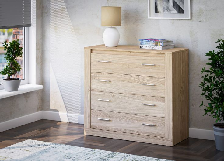 Bedroom Furniture Set Oak + Sliding Wardrobe 250cm