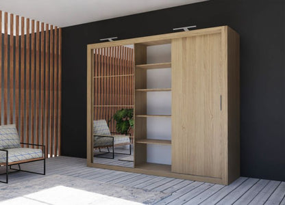 Bedroom Furniture Set Oak + Sliding Wardrobe 250cm