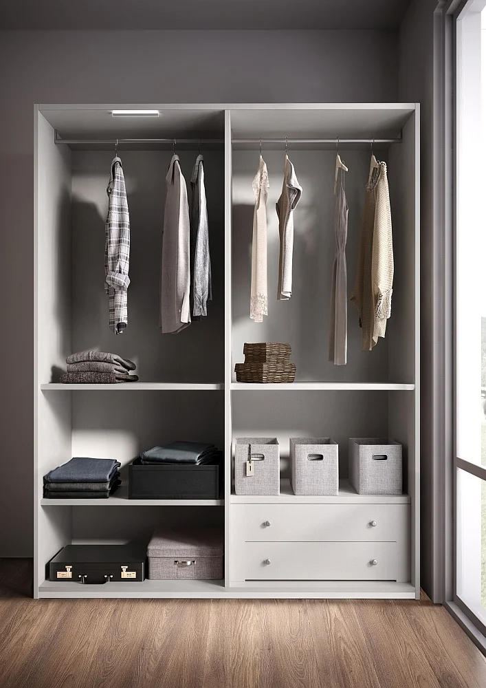 Betty High Gloss White and Grey Italian Wardrobe