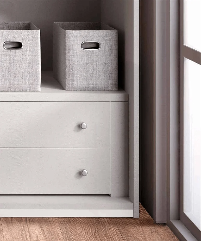 Betty High Gloss White and Grey Italian Wardrobe