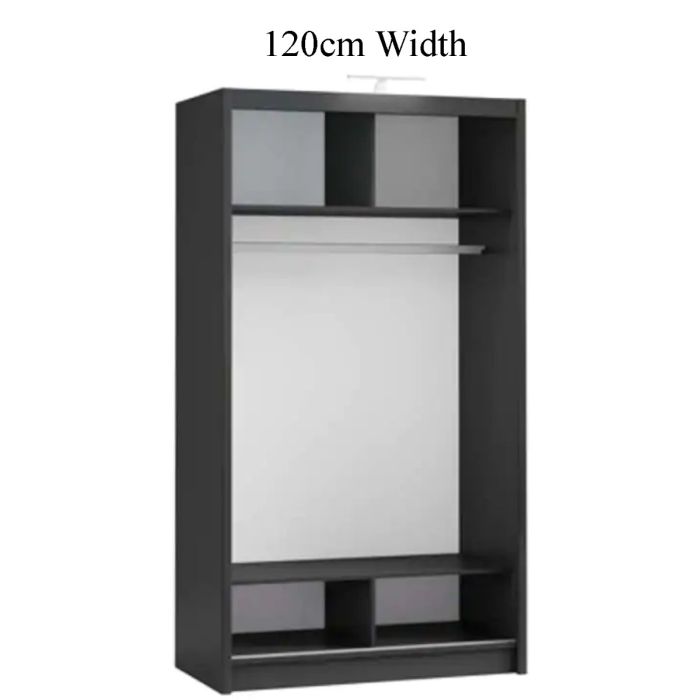 Avant Sliding 2 Door Wardrobe - 120cm and Other Sizes - Black