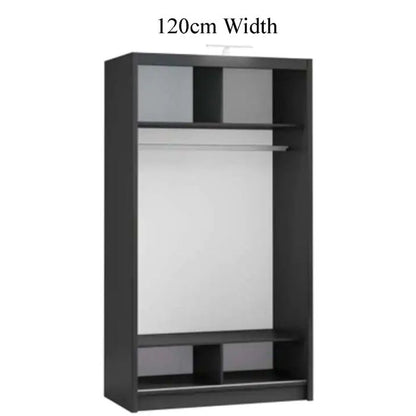 Avant Sliding 2 Door Wardrobe - 120cm and Other Sizes - Black