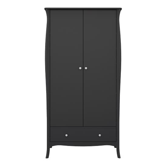 Braque Wooden Wardrobe With 2 Doors And 1 Drawer In Black