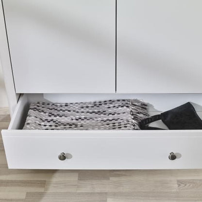 Braque Wooden Wardrobe With 2 Doors And 1 Drawer In White