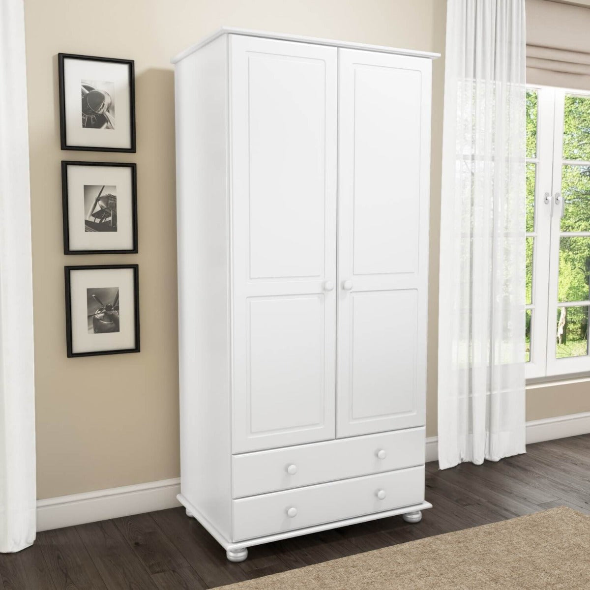 White 3 Piece Bedroom Wardrobe Furniture Set - Hamilton
