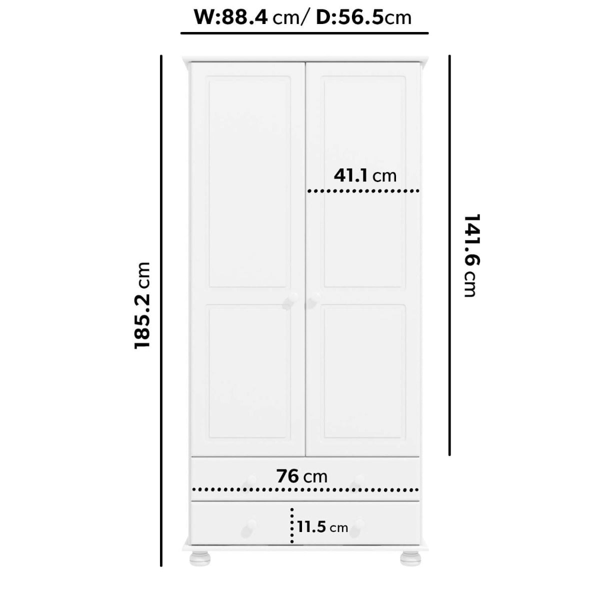 White 3 Piece Bedroom Wardrobe Furniture Set - Hamilton