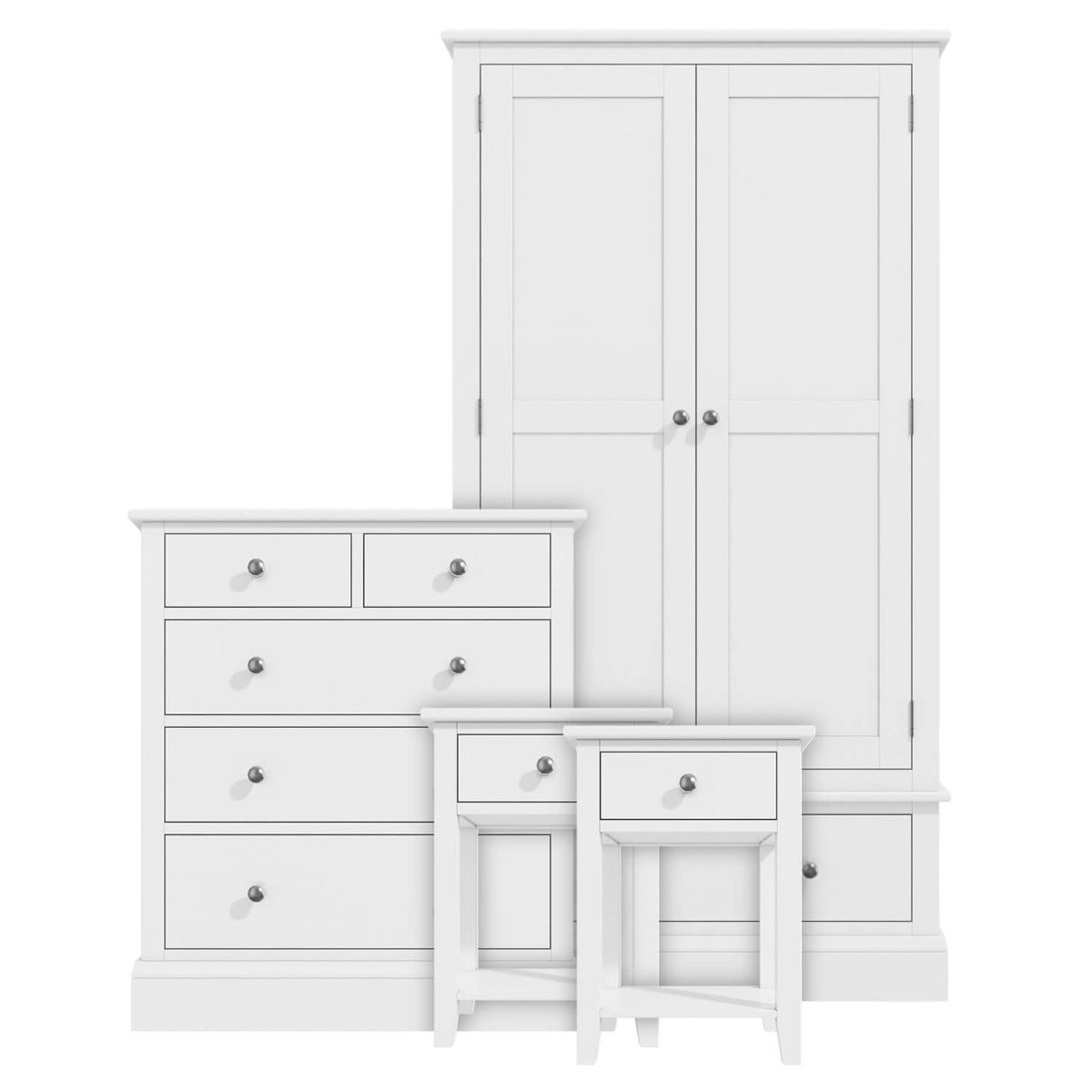 White 4 Piece Bedroom Furniture Wardrobe Set - Marlowe