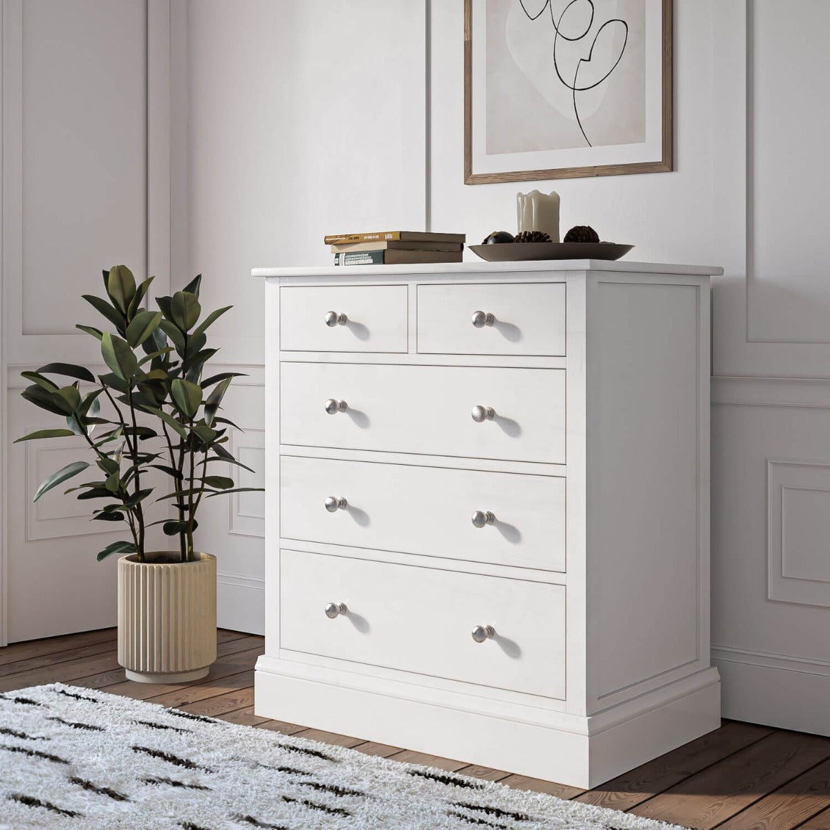 White 4 Piece Bedroom Wardrobe Furniture Set - Harper