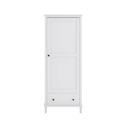 Kids White Single Wardrobe with Drawer - Marlowe
