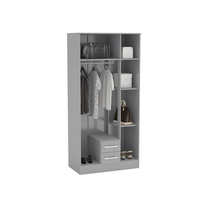 Carola Mirrored Wardrobe In Grey High Gloss With 3 Doors