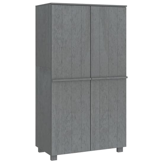 Carson Solid Pine Wood Wardrobe With 2 Doors In Dark Grey
